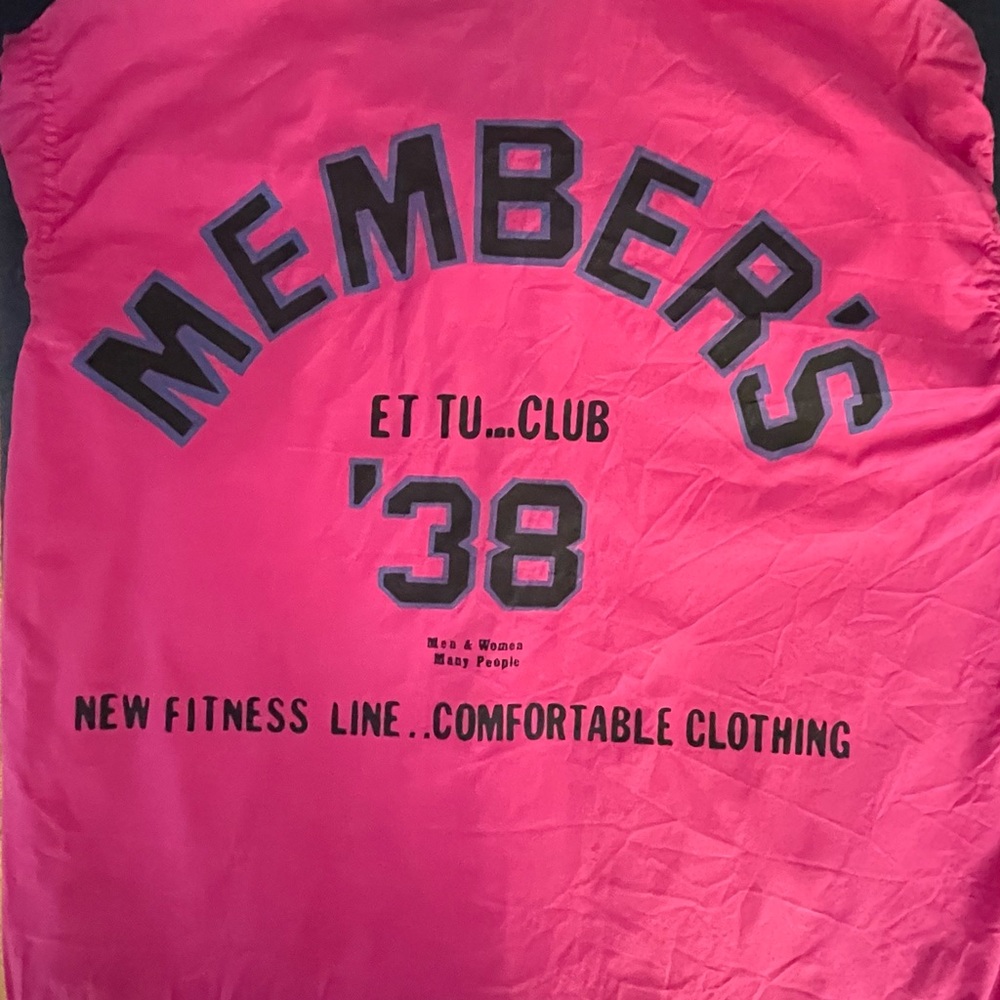 Vintage 80’s Pink Member's Oversized Graphic Button Down